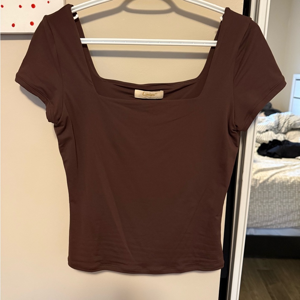Amazon Brown Short Sleeve Top